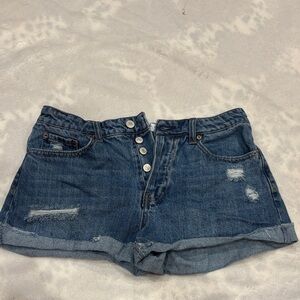 Vanilla Star Blue Distressed Jean Shorts